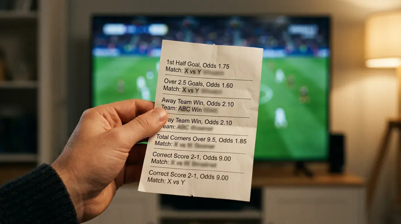 Esquema de apuestas combinadas y sistemas de apuestas en fútbol con cálculos de cuota acumulada