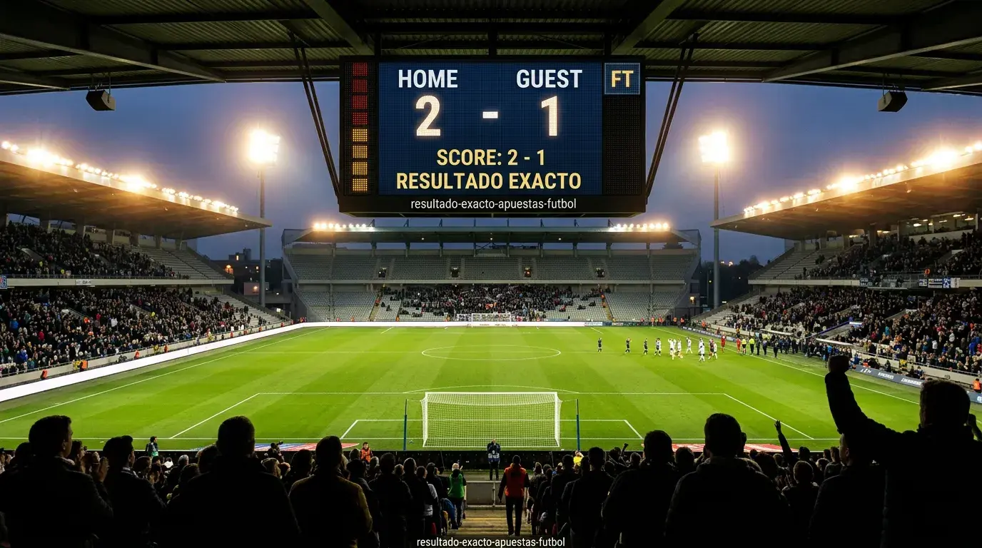 Cuotas de resultado exacto en un partido de fútbol mostrando las probabilidades reales de cada marcador